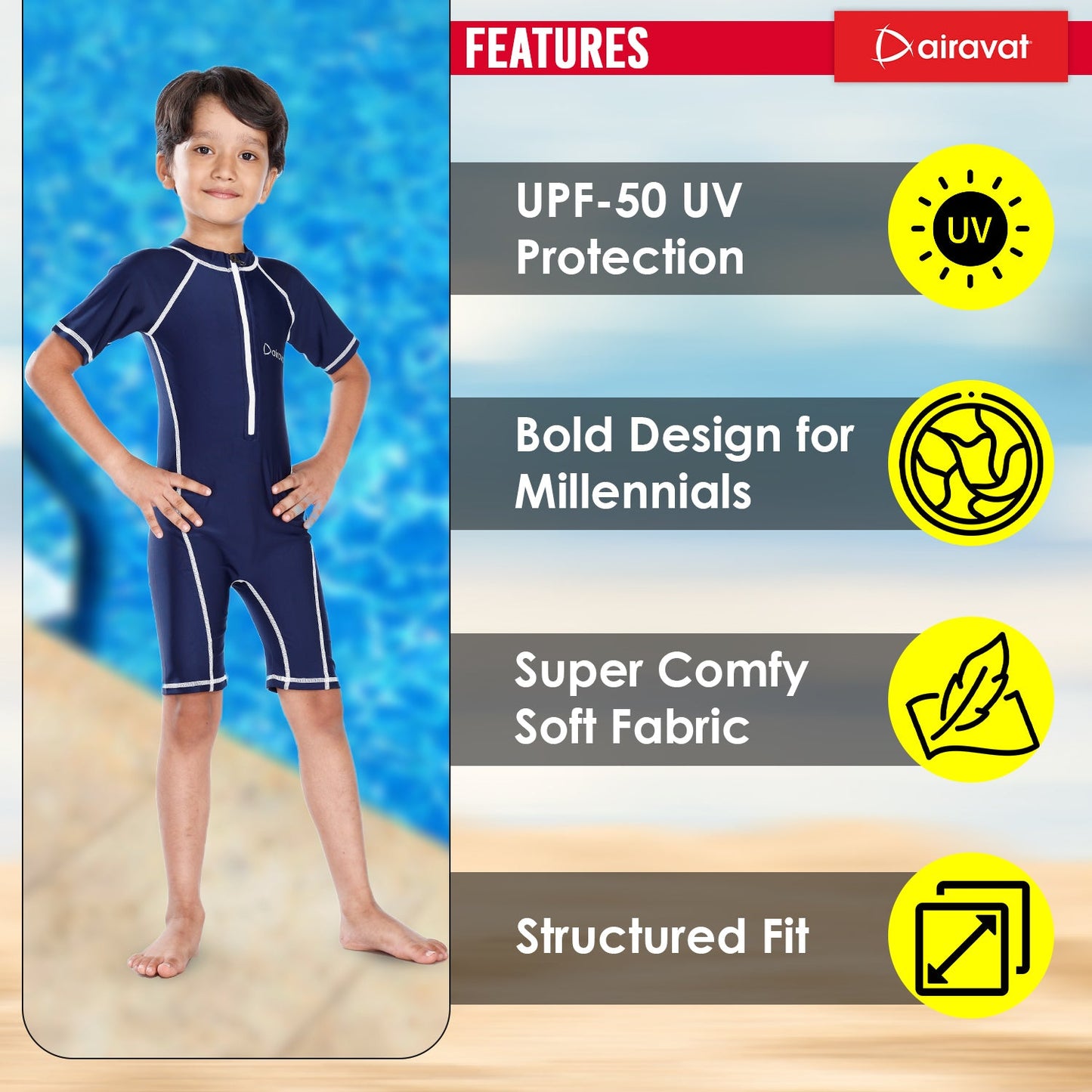 Airavat 1506 Children Swim Wear Half Body