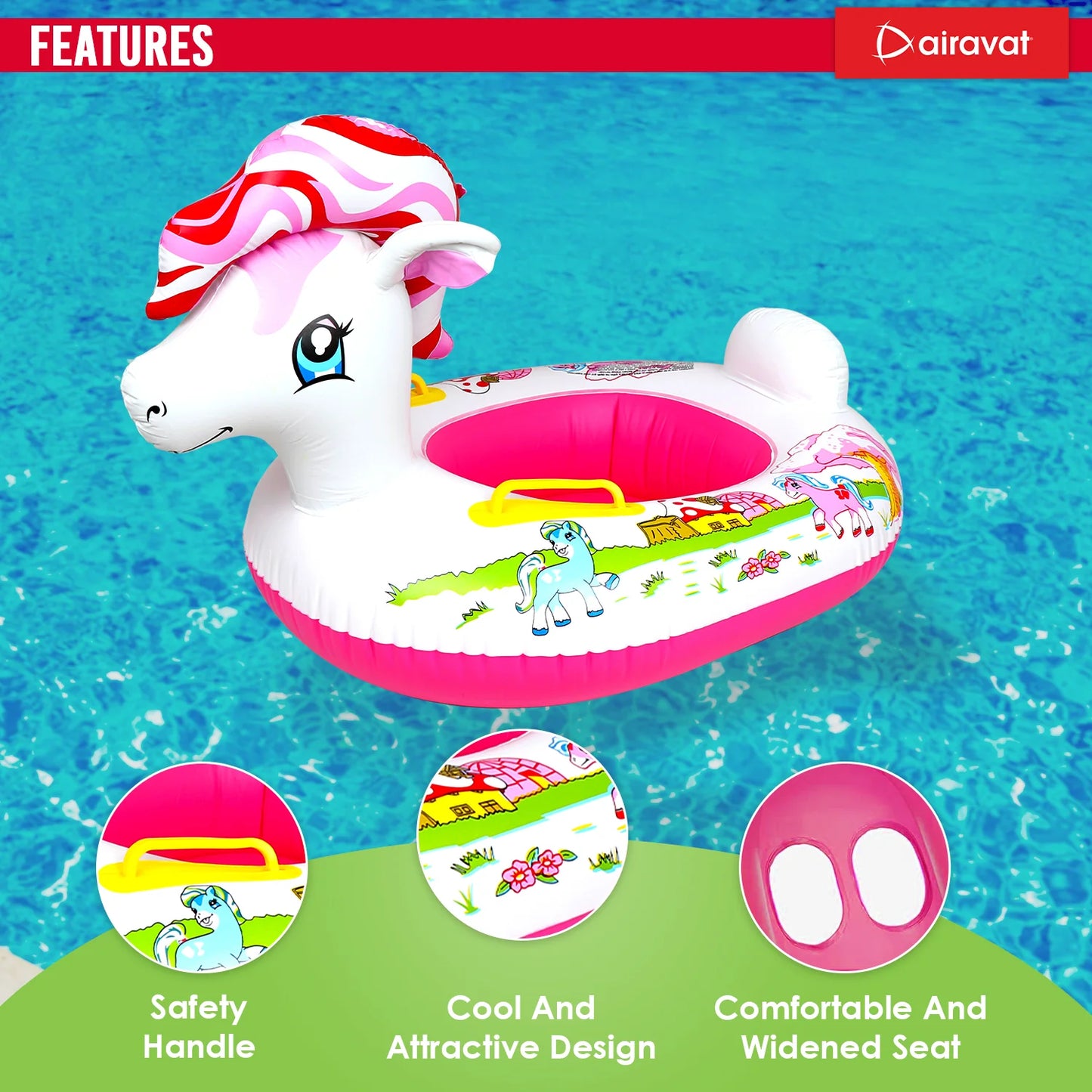 Airavat Inflatable Swim Ring Animal Design