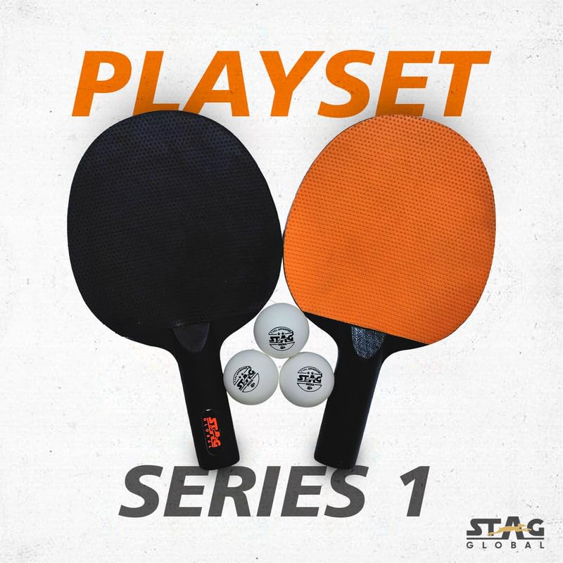 STAG GLOBAL SERIES 1 TABLE TENNIS RACKET PLAY SET (2 Racquets and 3 Balls)