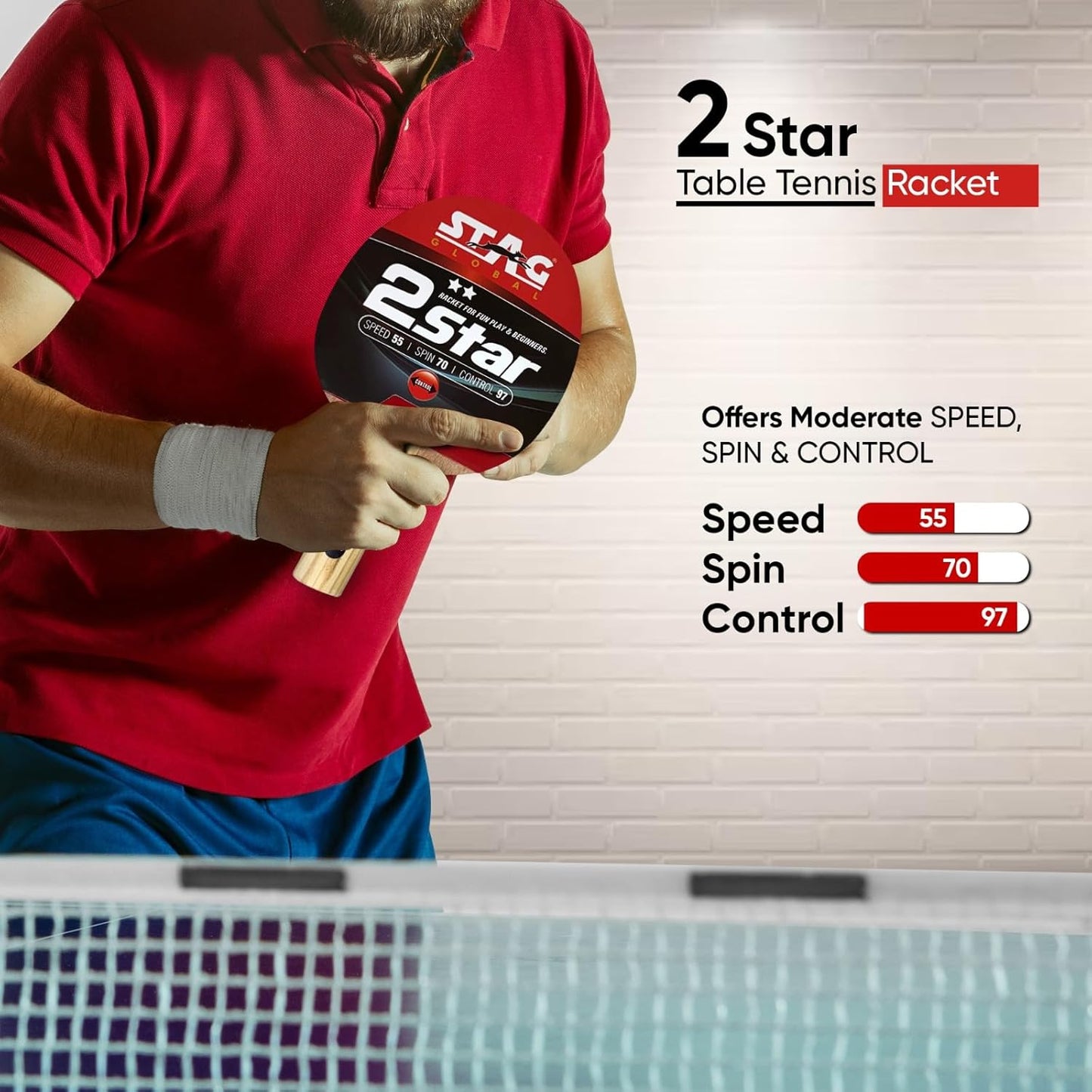 Stag 2 Star Table Tennis Racquet