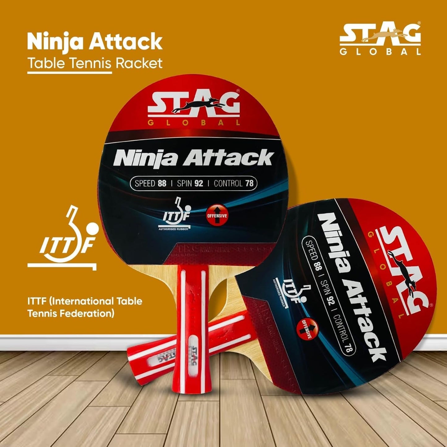 Stag Global Ninja Attack Table Tennis Racket