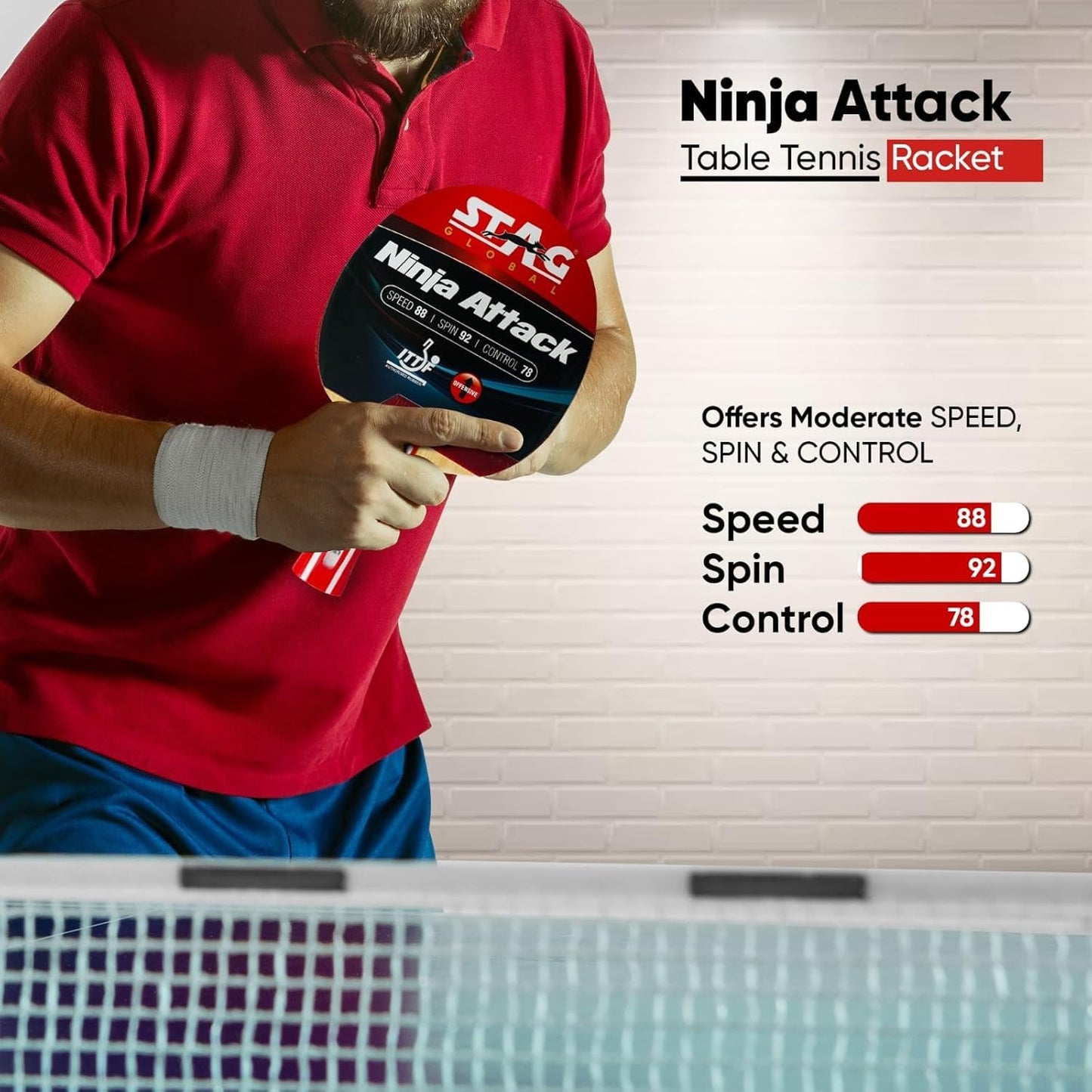 Stag Global Ninja Attack Table Tennis Racket