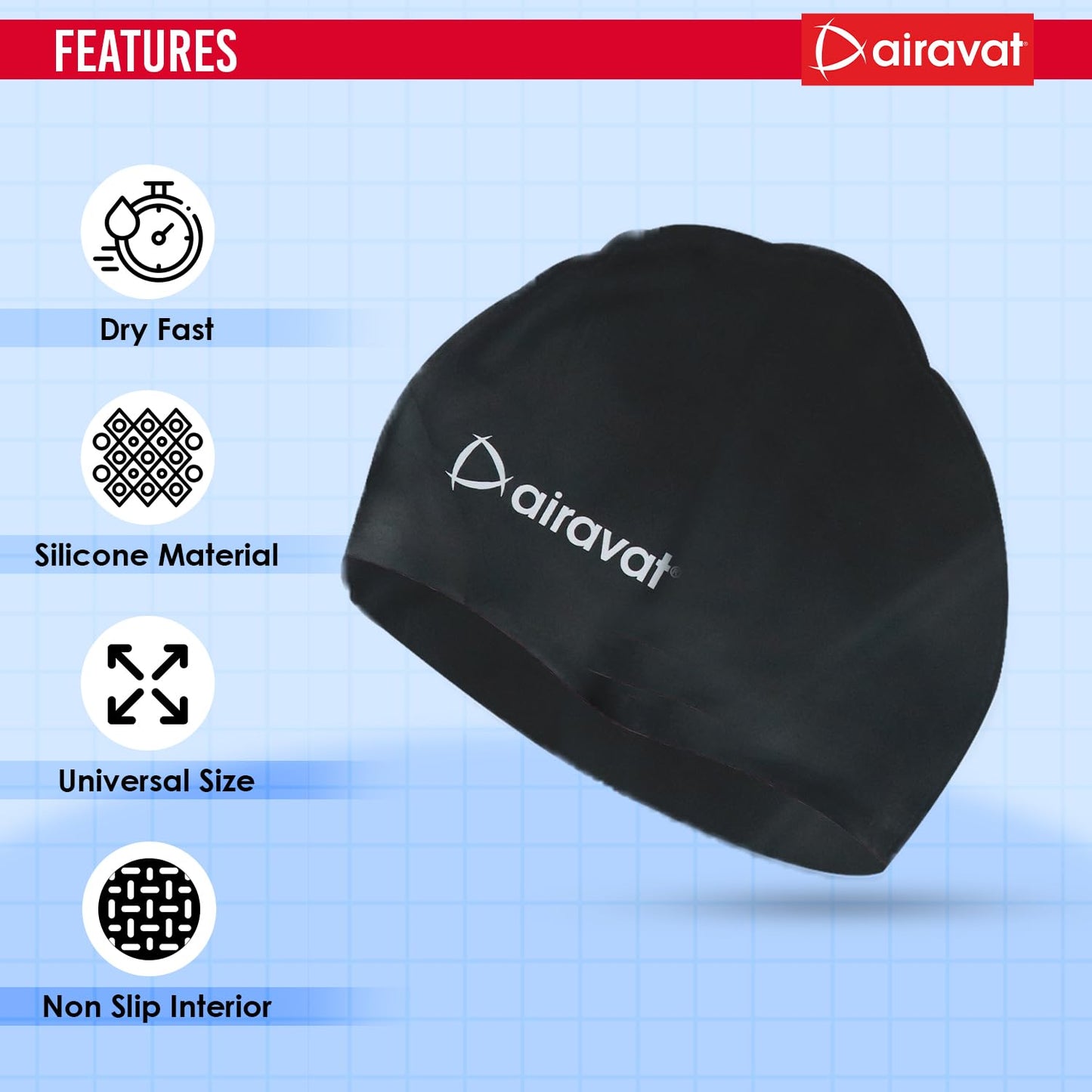 AIRAVAT BASIC SWIMMING CAP-001