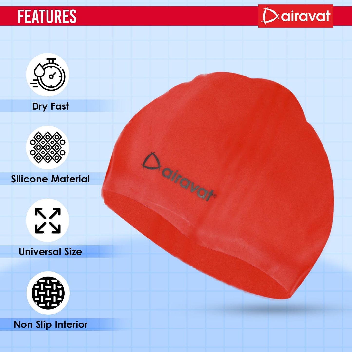 AIRAVAT BASIC SWIMMING CAP-001