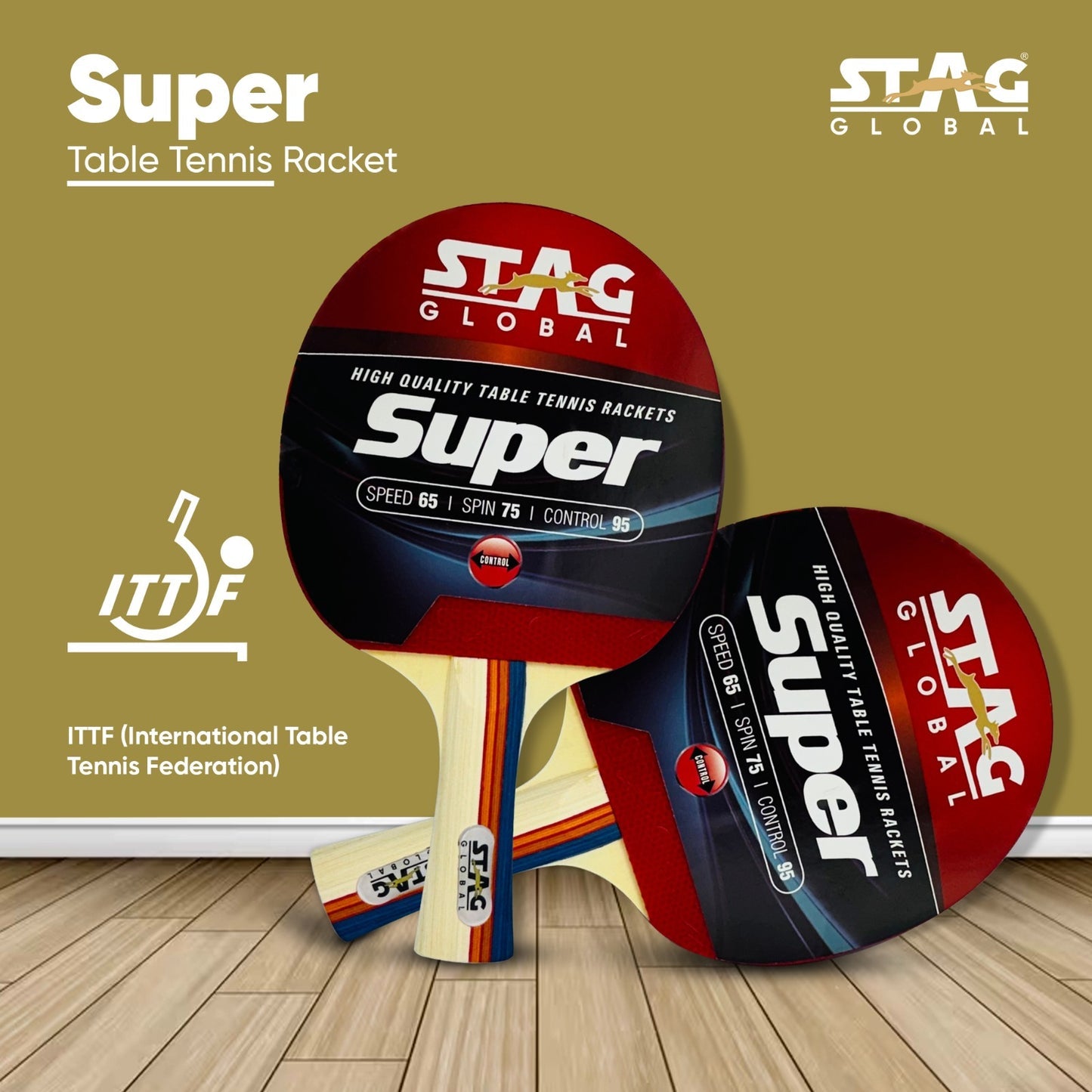 STAG GLOBAL Super Table Tennis Racket