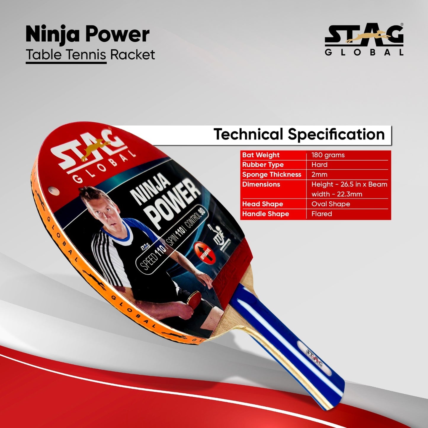 STAG Global Ninja Power Table Tennis Racket