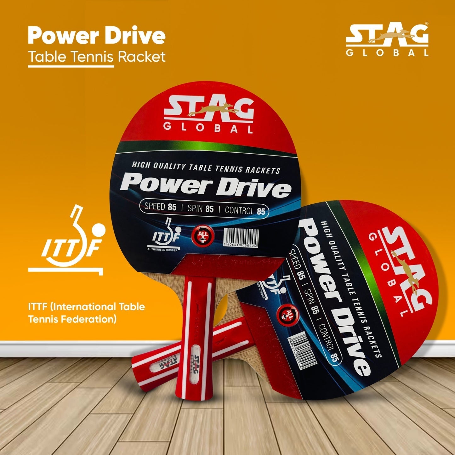 STAG GLOBAL Power Drive Plus Table Tennis Racket
