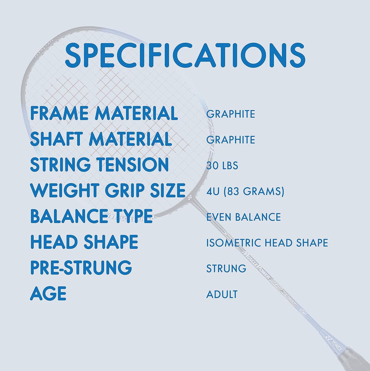 YONEX MUSCLE POWER 22 LITE BADMINTON RACQUET