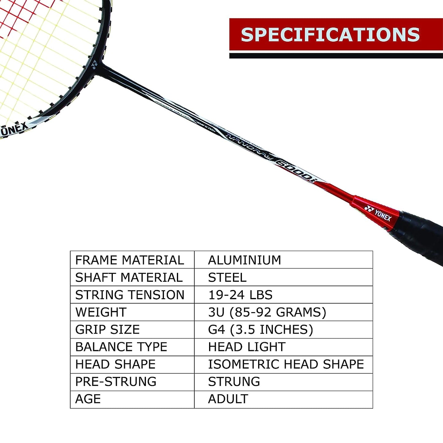YONEX NANORAY 6000I BADMINTON RACQUET
