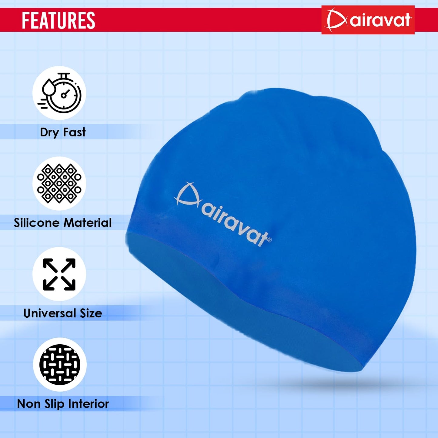 AIRAVAT BASIC SWIMMING CAP-001