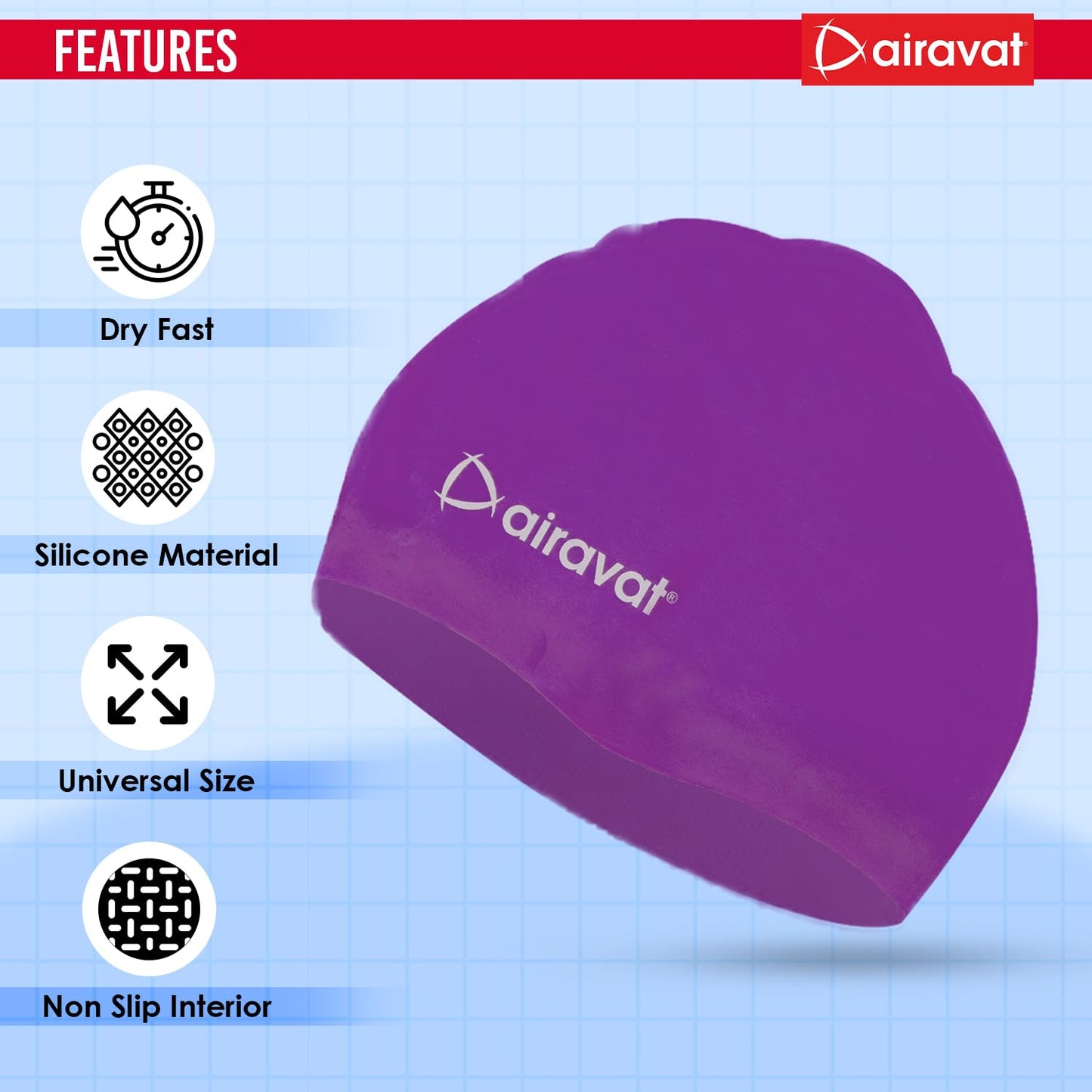 AIRAVAT BASIC SWIMMING CAP-001