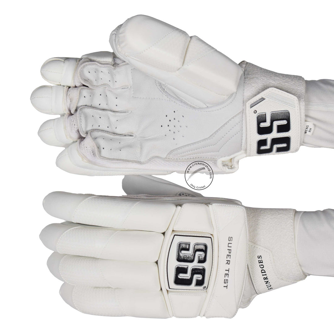 SS Super Test White Cricket Batting Gloves
