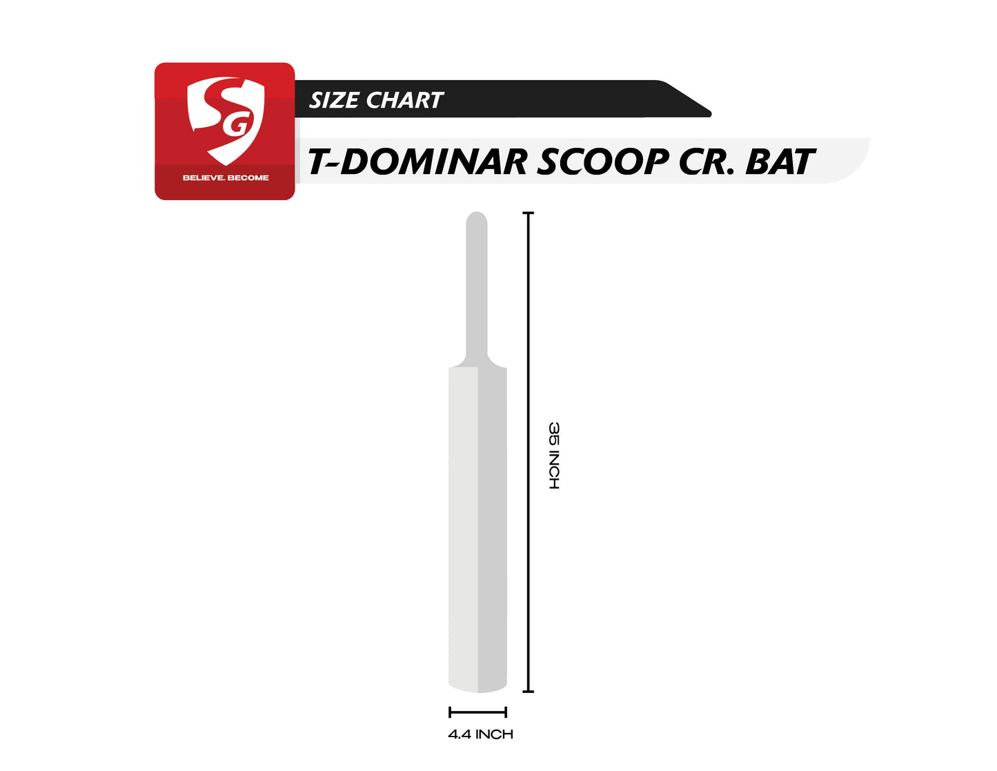 SG T-Dominor Scoop Cricket Bat - Kashmir Willow