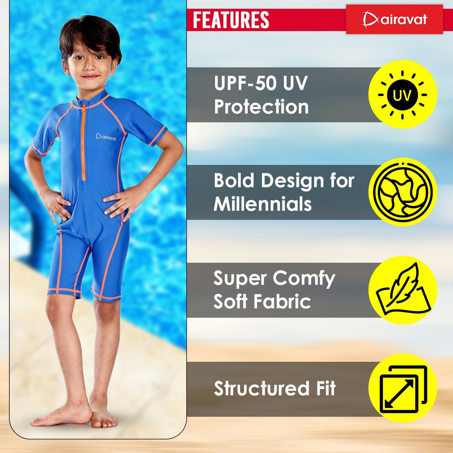 Airavat 1506 Children Swim Wear Half Body
