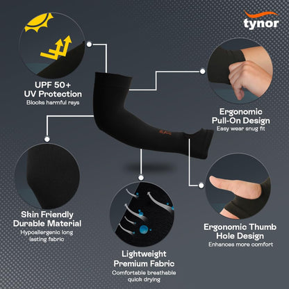 Tynor UV Protection Arm Sleeve With Open Thumb