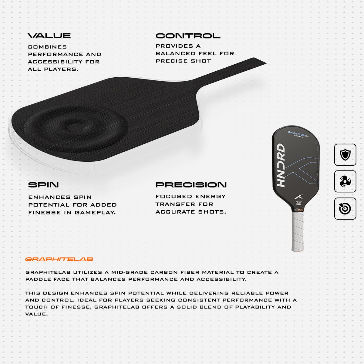 HUNDRED PHANTOM 60 PICKLEBALL PADDLE
