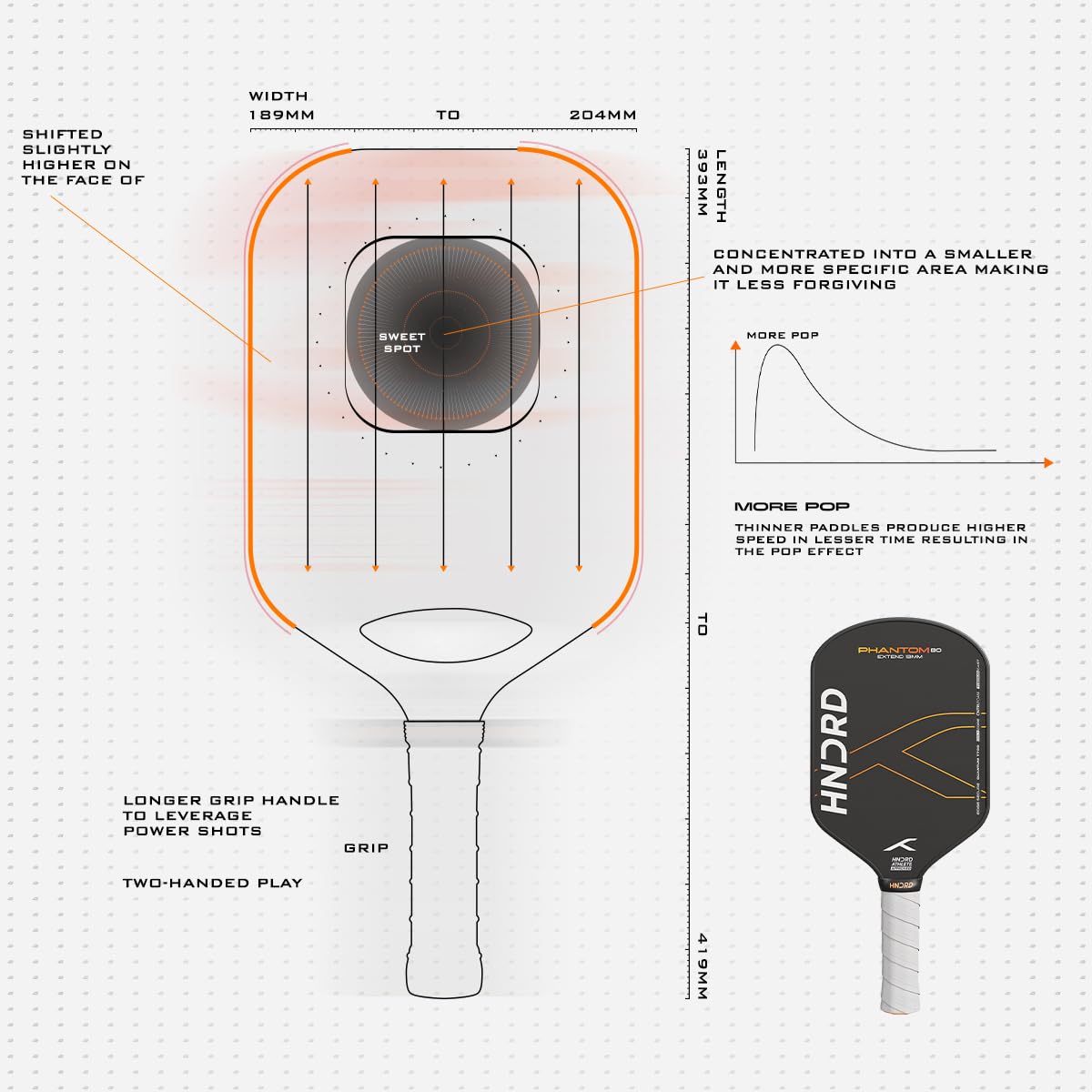HUNDRED PHANTOM 80 PICKLEBALL PADDLE