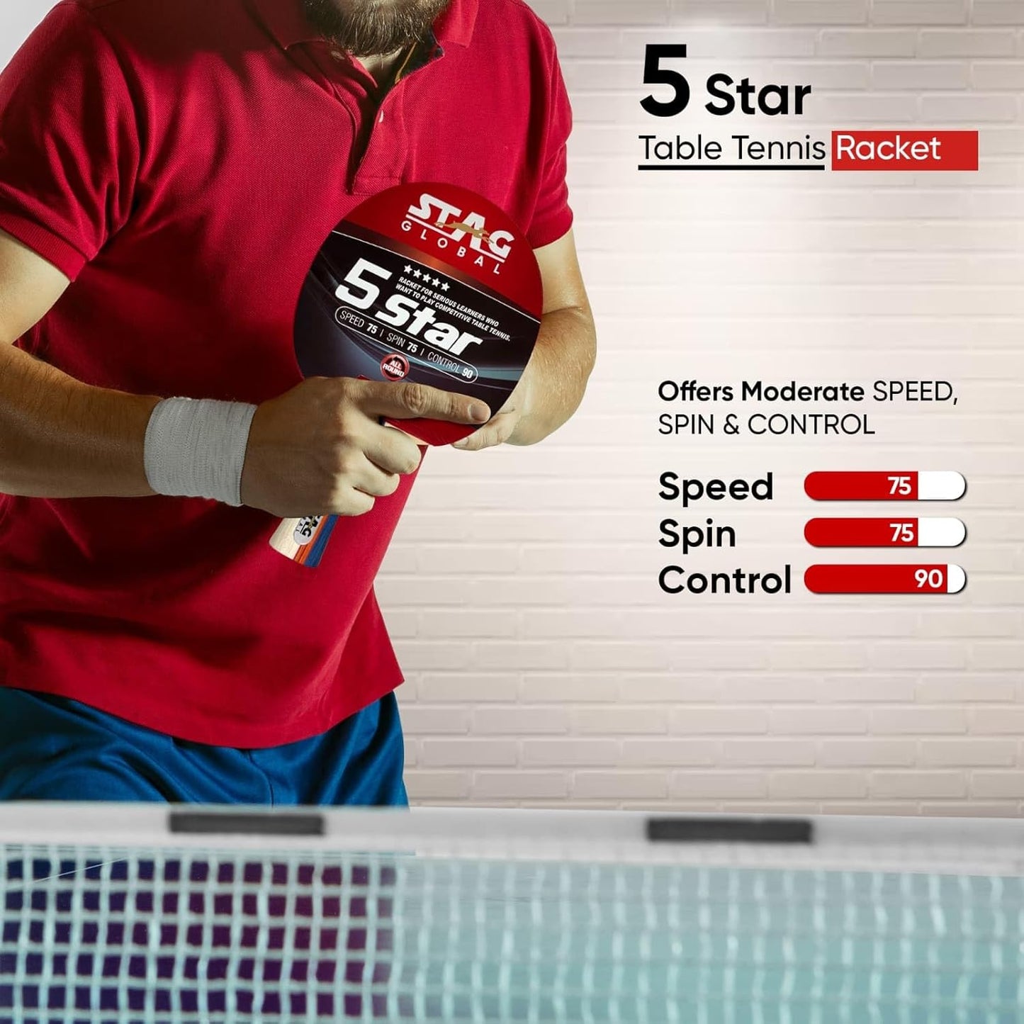 Stag Global 5 Star Table Tennis Racket