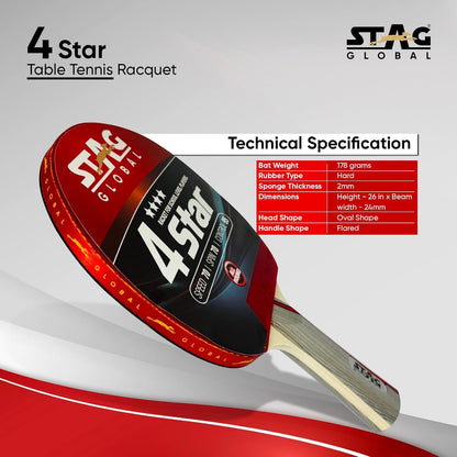 STAG GLOBAL 4 STAR Table Tennis Racket