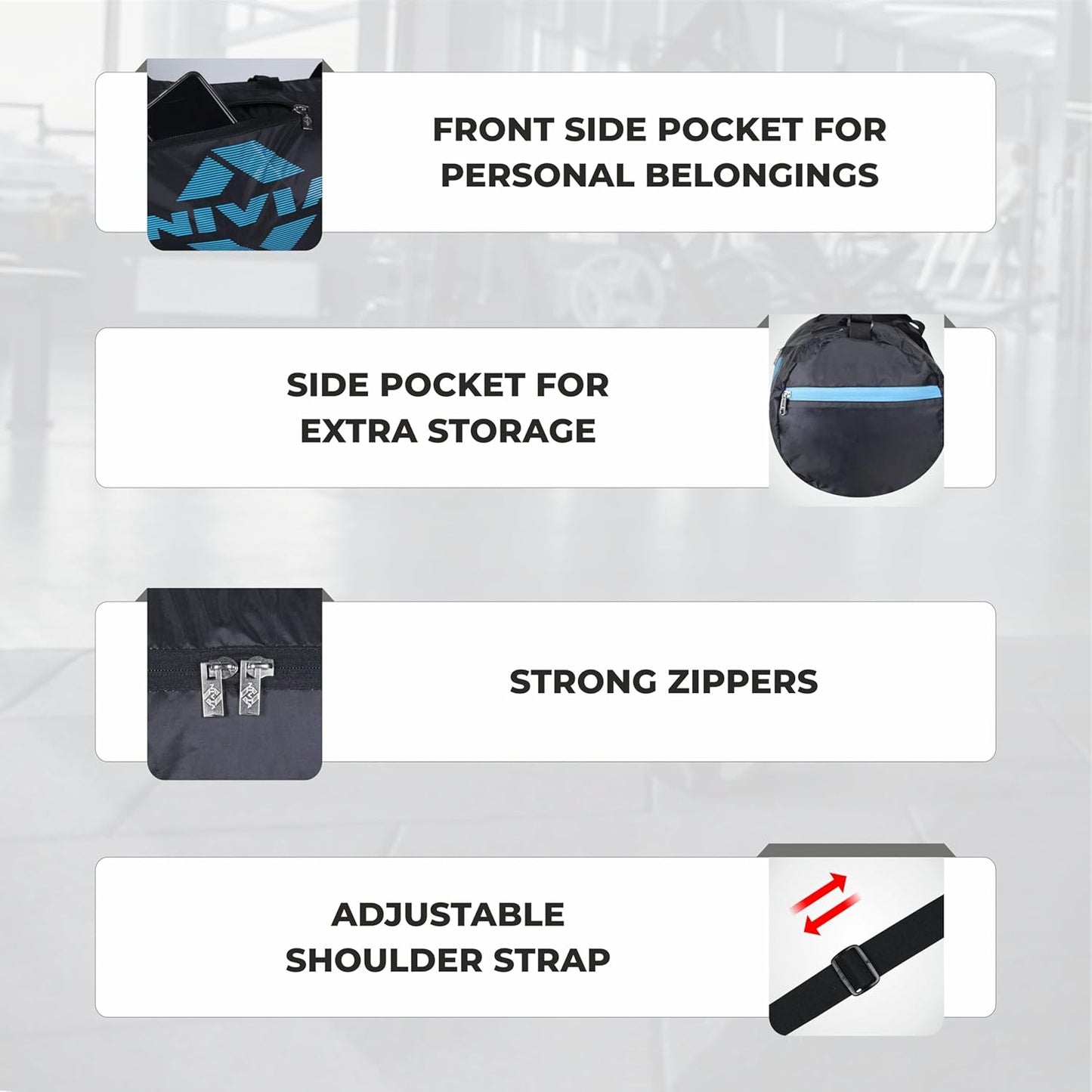 NIVIA Deflate  2.0 Gym & Duffle Bag