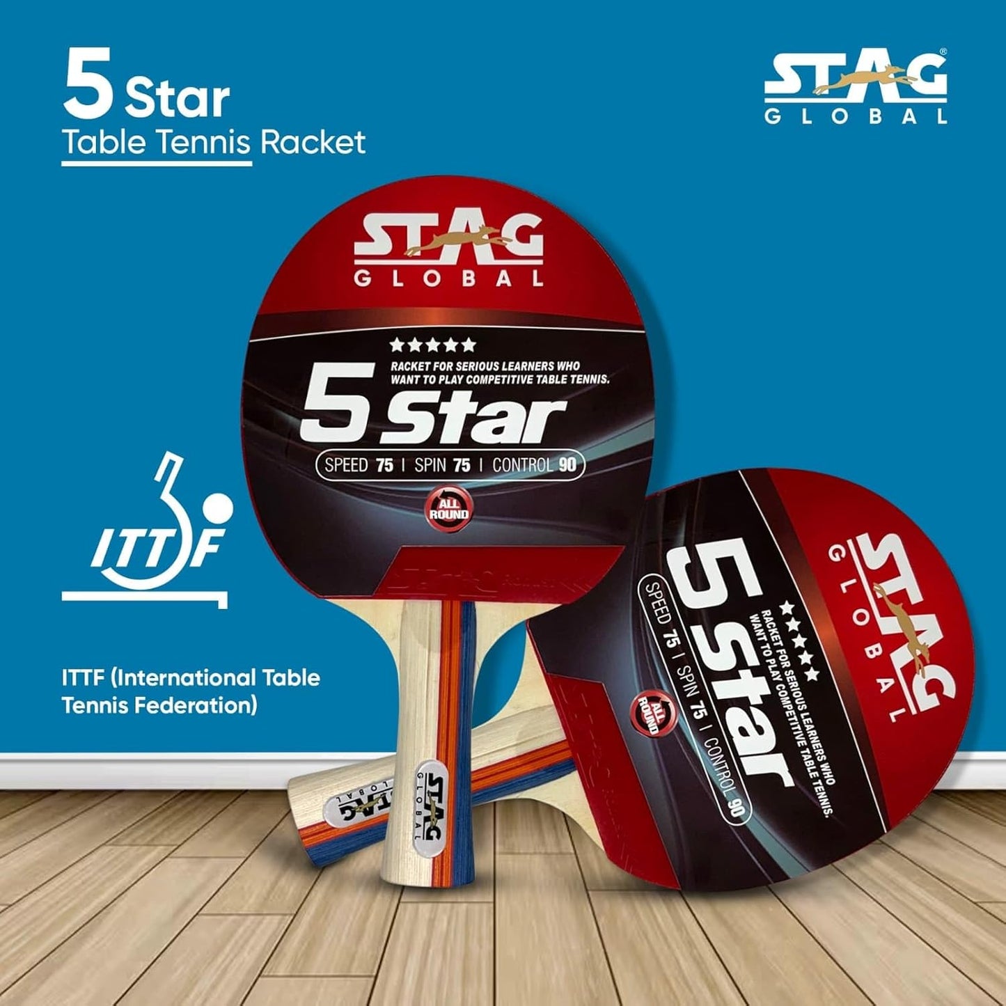 Stag Global 5 Star Table Tennis Racket
