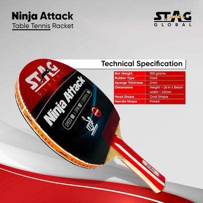 Stag Global Ninja Attack Table Tennis Racket