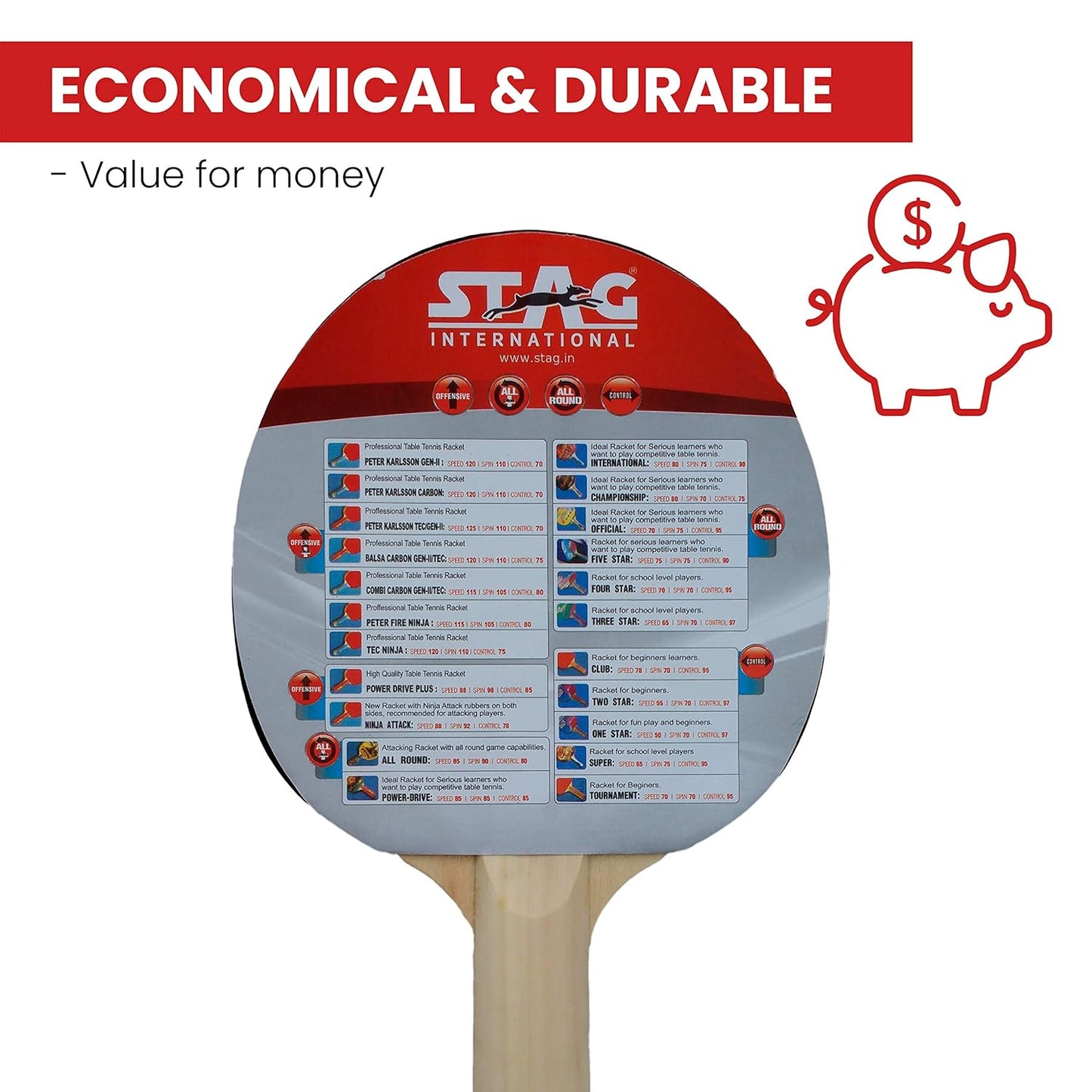 STAG GLOBAL 1 Star Table Tennis Racket