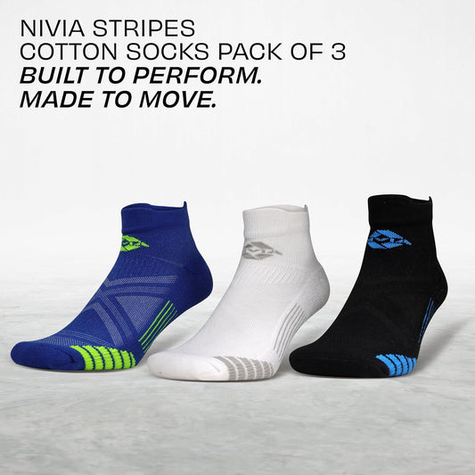NIVIA STRIPES ANKEL SOCKS 2.0 (PACK OF 3)