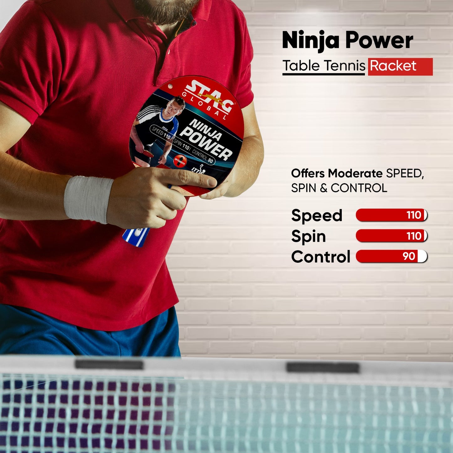 STAG Global Ninja Power Table Tennis Racket
