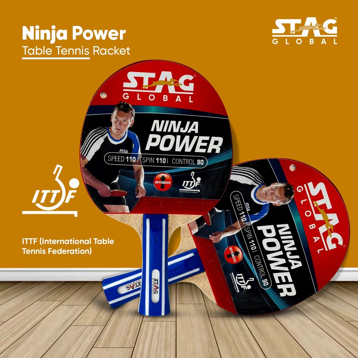STAG Global Ninja Power Table Tennis Racket