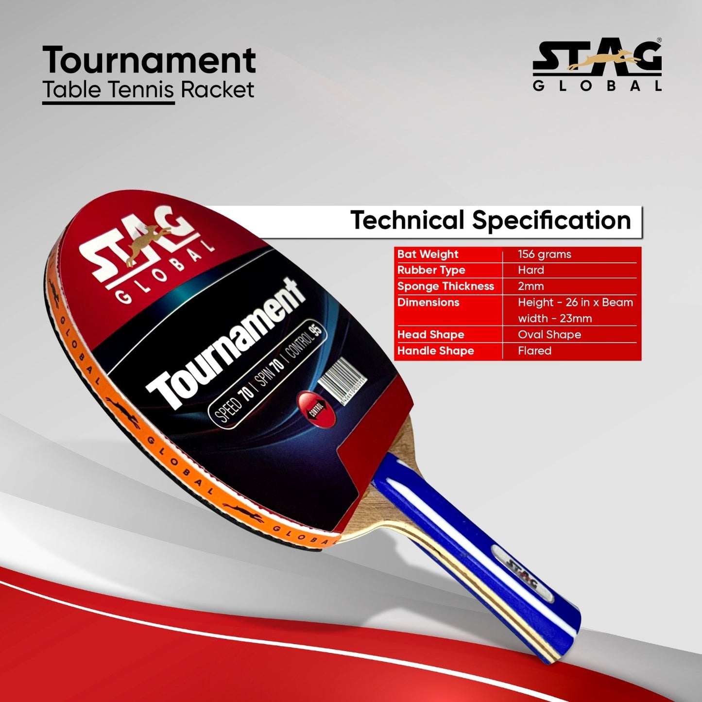 Stag Global Tournament Table Tennis Racket