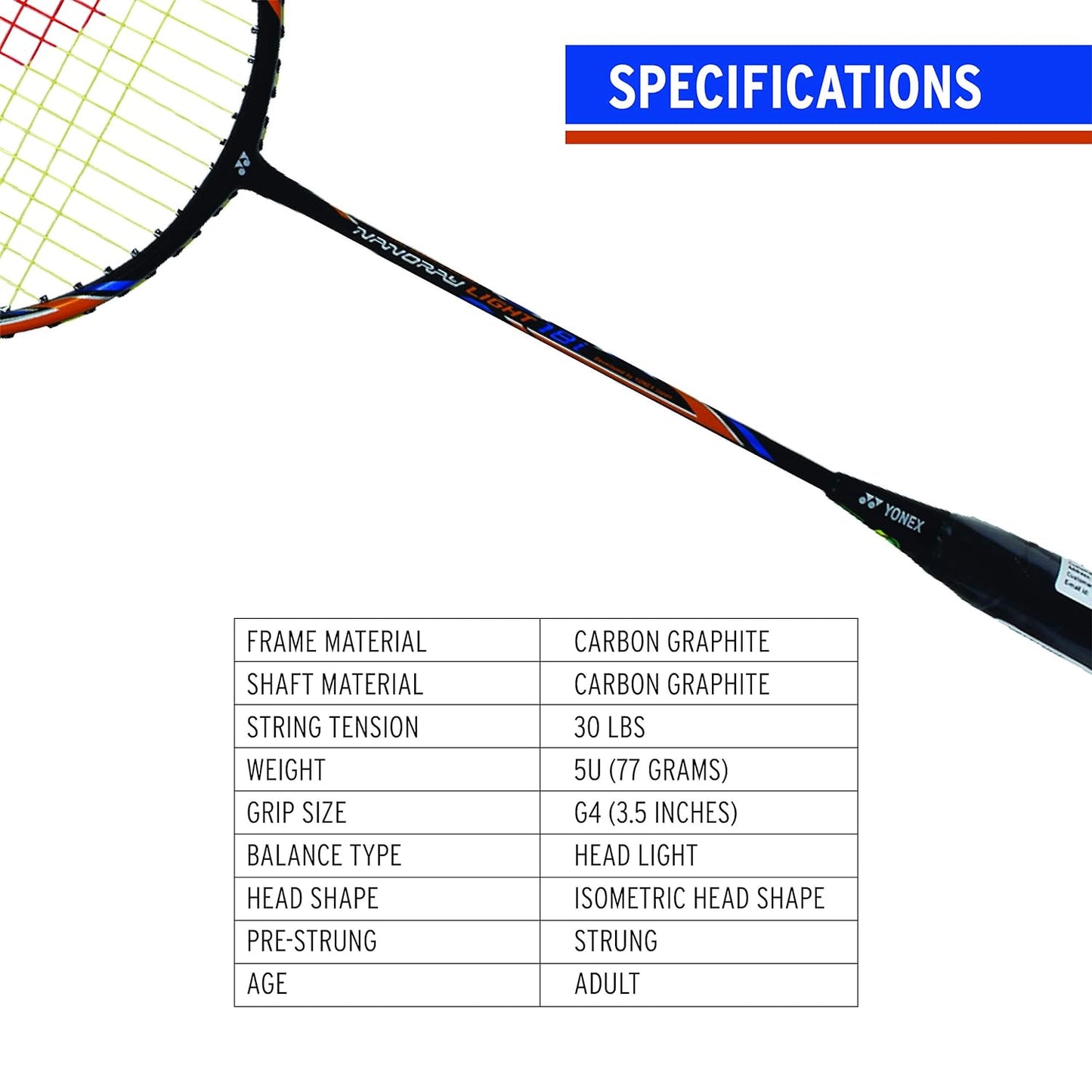 YONEX NANORAY 18I BADMINTON RACQUET