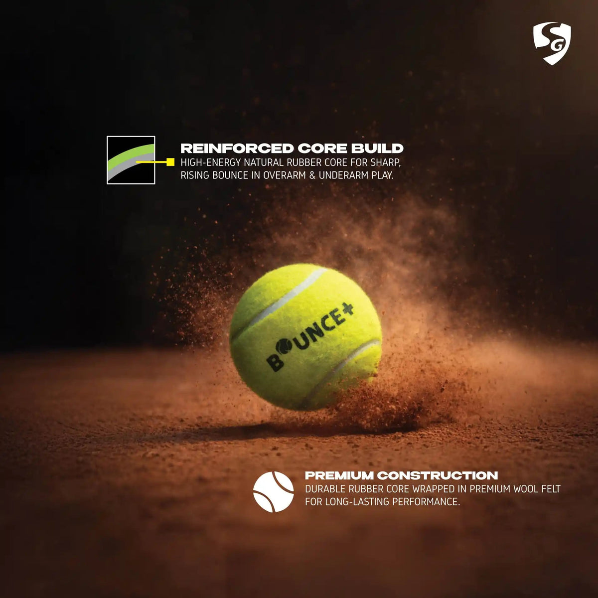 SG Bounce Plus Lightweight Tennis Cricket Ball