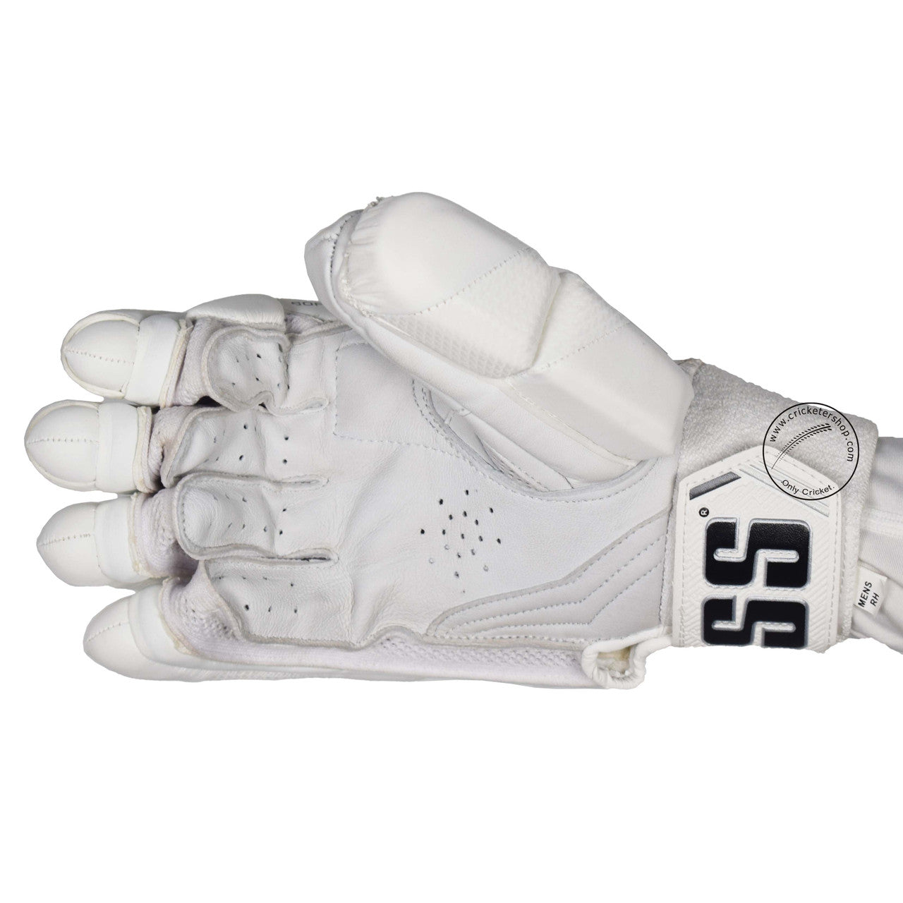 SS Super Test White Cricket Batting Gloves