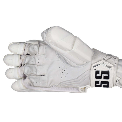 SS Super Test White Cricket Batting Gloves